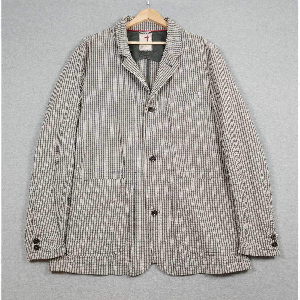 Relwen Trap Blazer Men 2XL Seer Sucker Cotton Unstructured Sport Coat Jacket